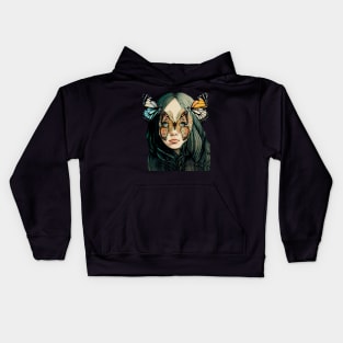 Butterfly Princess No. 4: Perfection is Overrated on a Dark Background Kids Hoodie